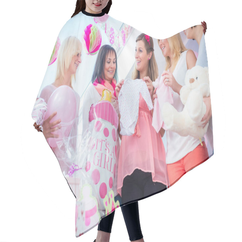 Personality  Expecting Mother With Presents On Baby Shower Party Hair Cutting Cape