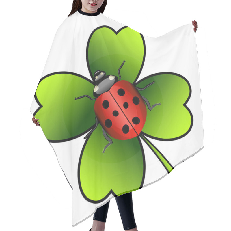 Personality   Ladybug On Clover Hair Cutting Cape