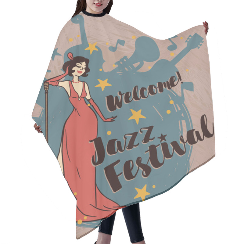 Personality  Jazz Festival Poster Hair Cutting Cape