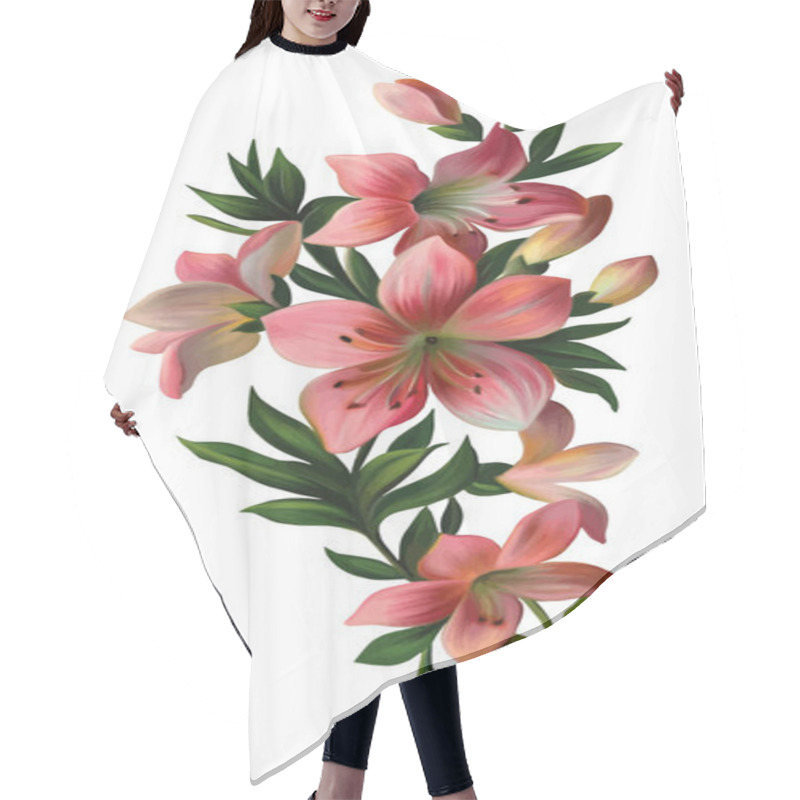 Personality  Vector Beautiful  Floral Background.  Hair Cutting Cape