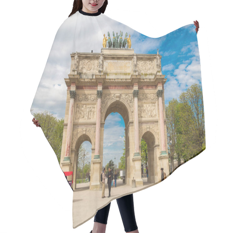 Personality  Paris, France, March 31 2017: The Arc De Triomphe Du Carrousel Is A Triumphal Arch In Paris, Located In The Place Du Carrousel Hair Cutting Cape