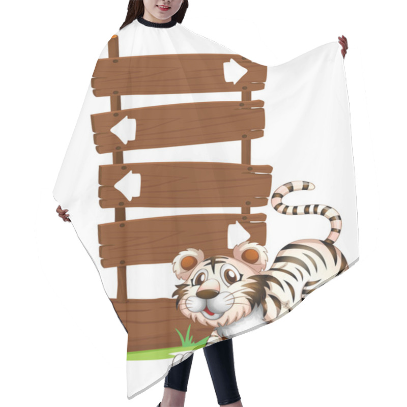 Personality  A Tiger In A Jumping Position Hair Cutting Cape