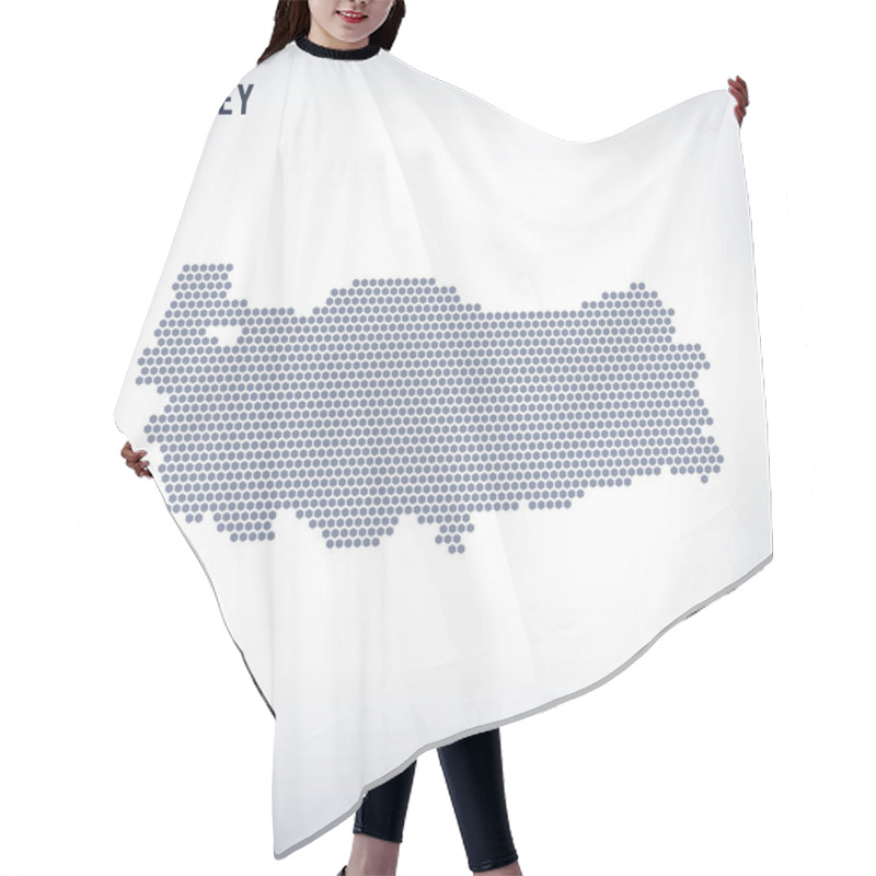 Personality  Vector Hexagon Map Of Turkey On A Gray Background Hair Cutting Cape