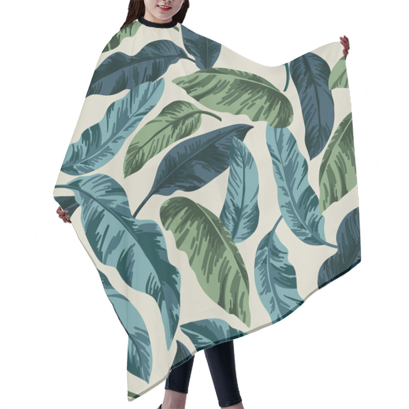 Personality  Seamless Exotic Pattern With Tropical Leaves Hair Cutting Cape