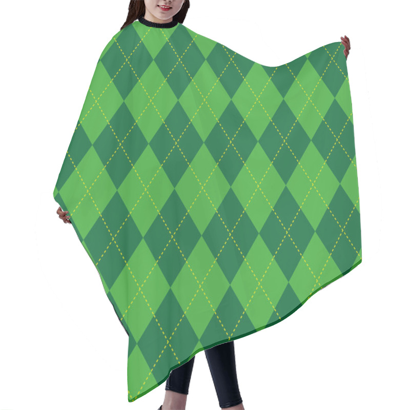 Personality  Argyle Pattern Green Rhombus Seamless Texture Hair Cutting Cape