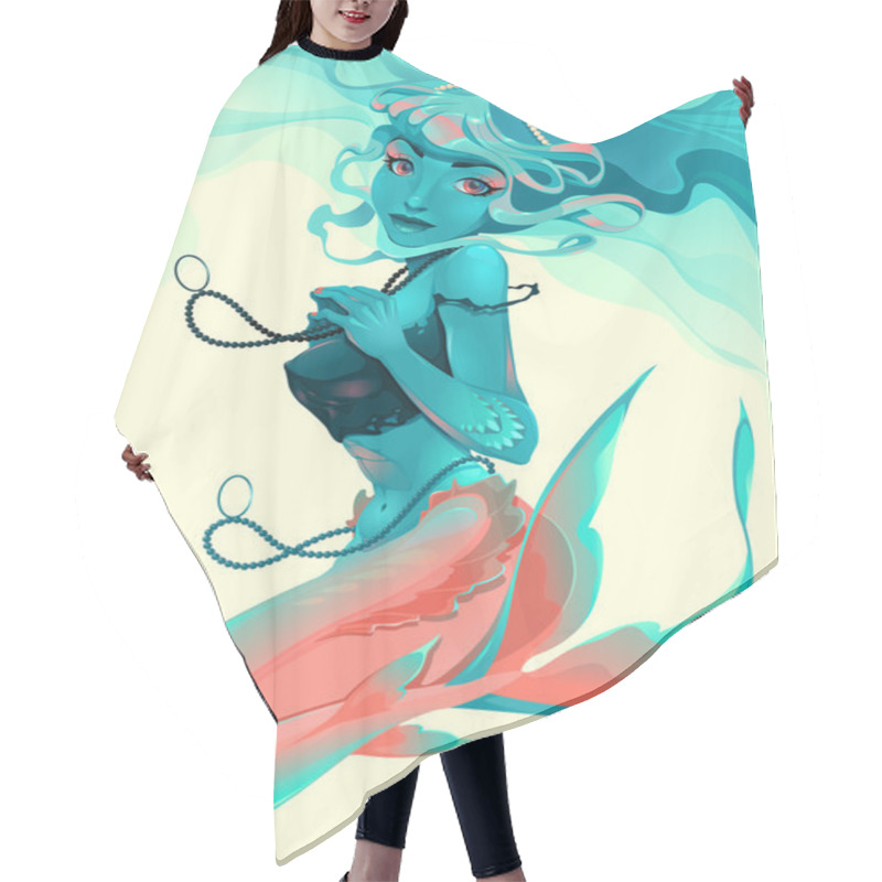 Personality  Portrait Of A Mermaid Hair Cutting Cape