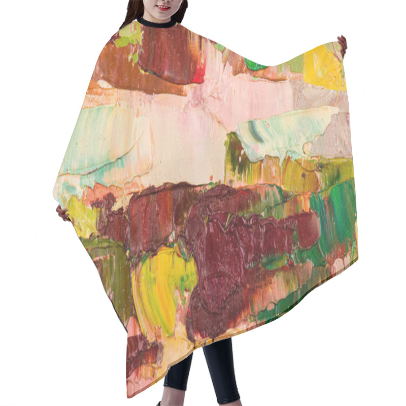 Personality  Oil Painting Abstract Brushstrokes Hair Cutting Cape