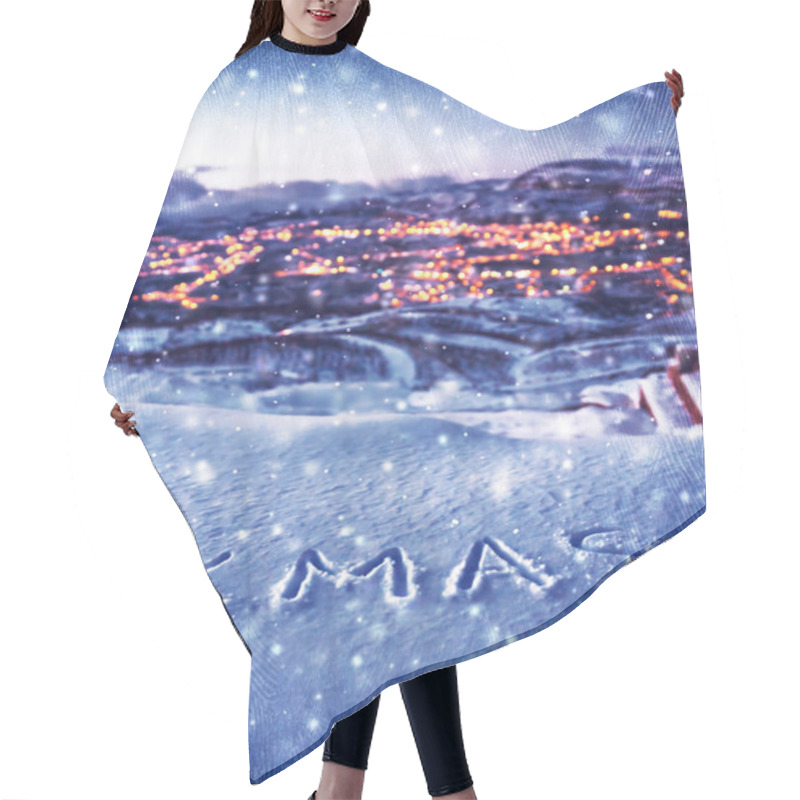 Personality  Snowy Christmas Background Hair Cutting Cape