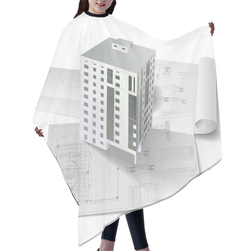 Personality  Architectural Background (vector) Hair Cutting Cape