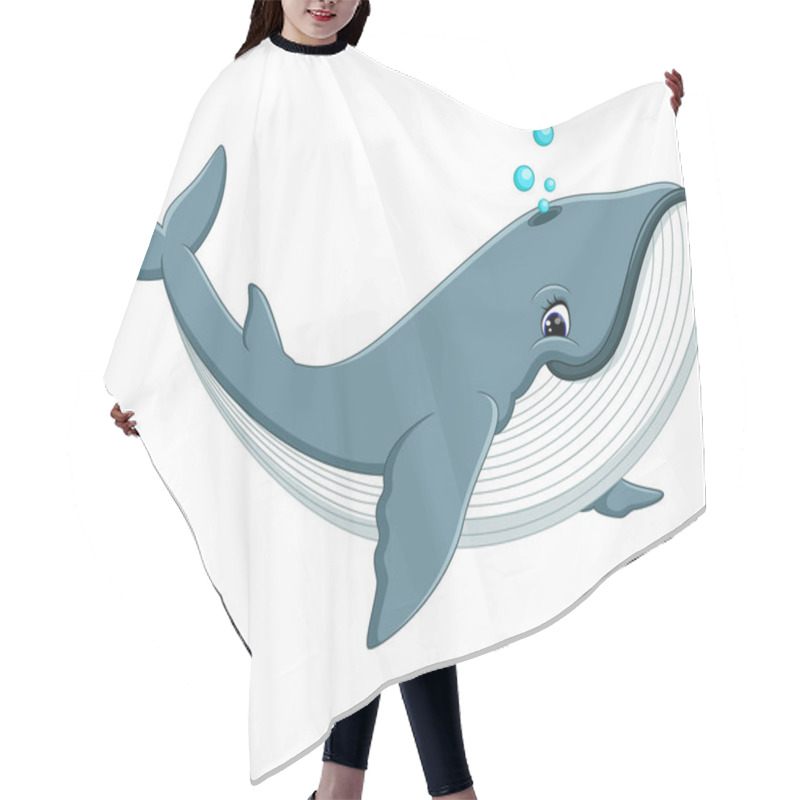 Personality  Illustration Of Cute Whale Cartoon Hair Cutting Cape