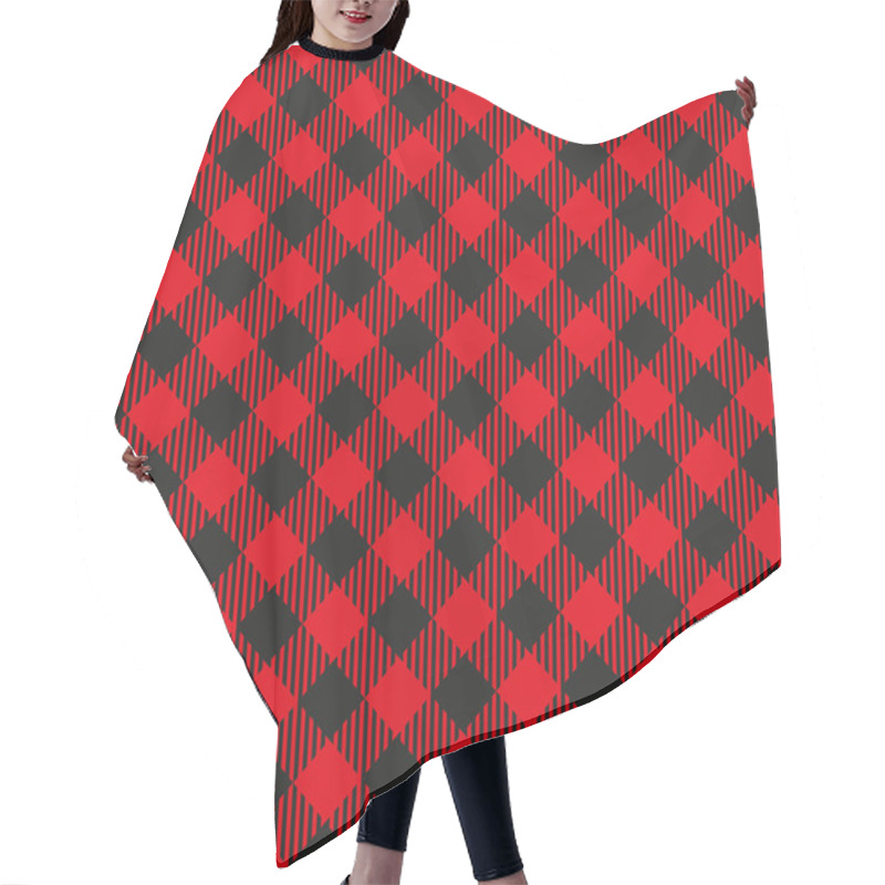 Personality  Seamless Christmas Checkered Wrapping Paper Pattern Hair Cutting Cape