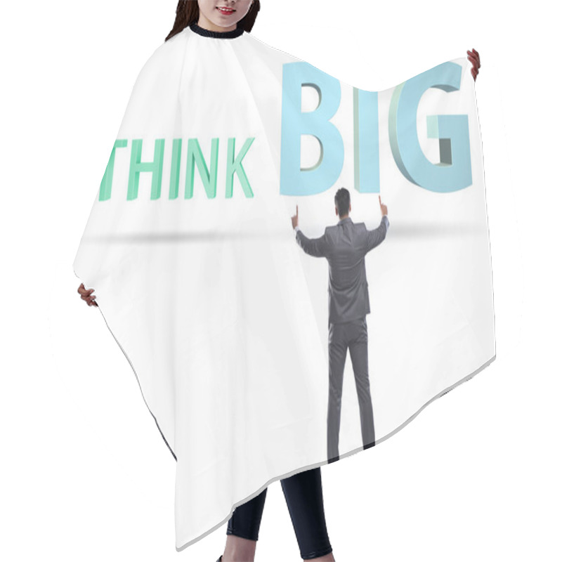 Personality  Think Big Concept With Businessman Hair Cutting Cape