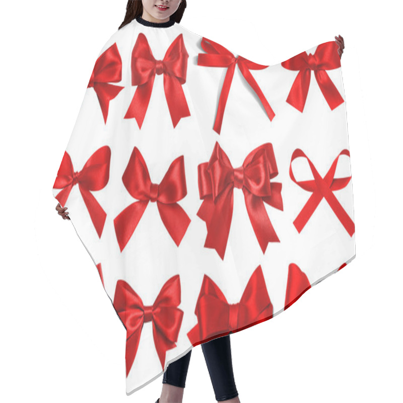 Personality  Red Ribbon Hair Cutting Cape