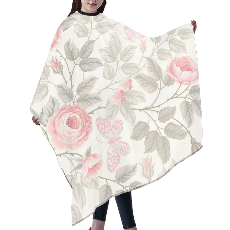 Personality  Seamless Floral Pattern Hair Cutting Cape