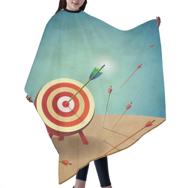 Personality  Archery Target With Arrows Illustration Hair Cutting Cape