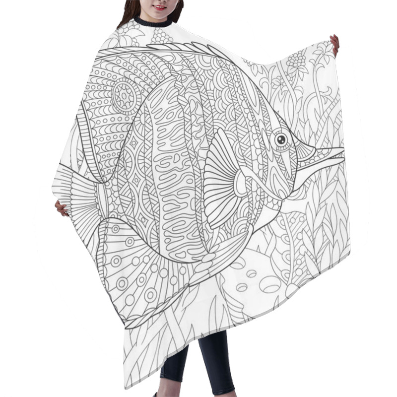 Personality  Zentangle Stylized Butterfly Fish Hair Cutting Cape