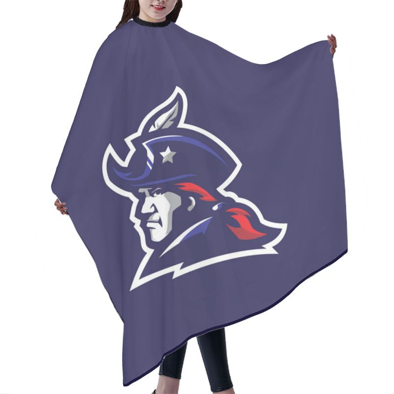 Personality  Patriot mascot logo design vector with modern illustration concept style for badge, emblem and tshirt printing. Head patriot illustration for sport team. hair cutting cape