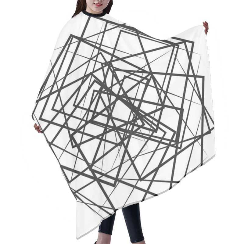 Personality  Geometric Abstract Squares Background Hair Cutting Cape