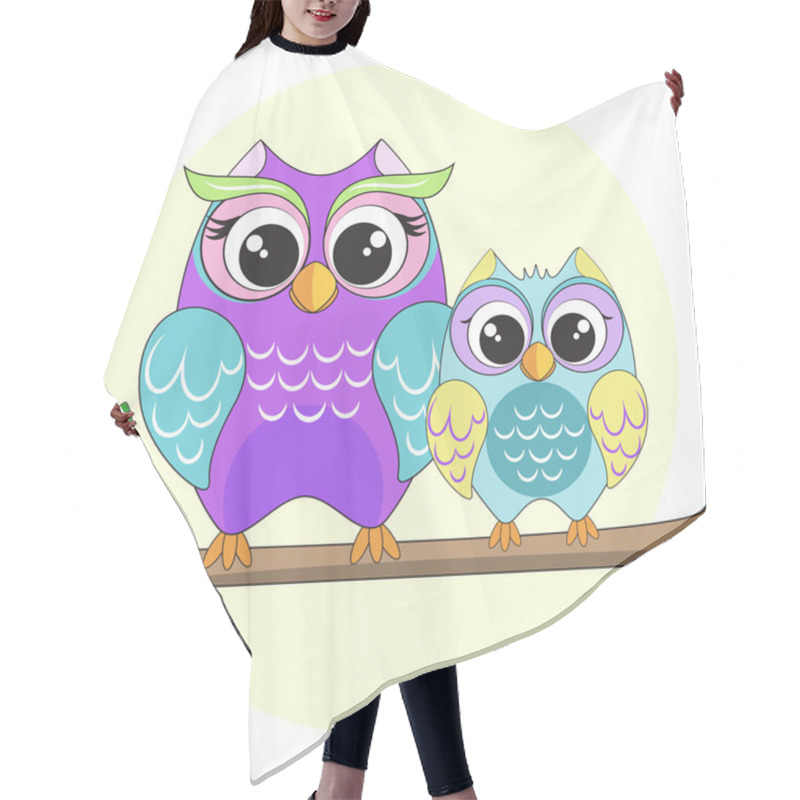 Personality  Owl Mom With Son Hair Cutting Cape