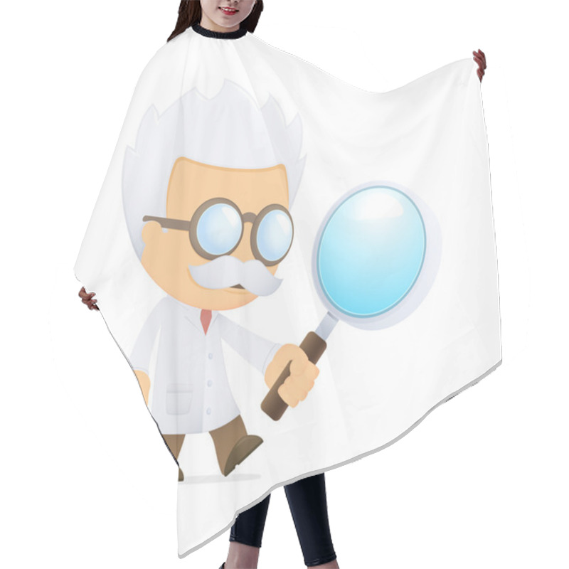 Personality  Funny Cartoon Scientist Hair Cutting Cape