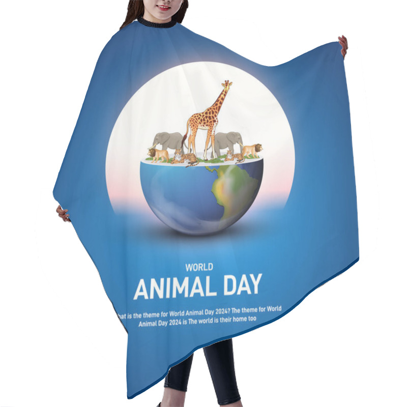 Personality  World Animal Day. World Animal Day Creative Poster, Banner, Social Media Post, Postcard, Background, Template, Design Etc. Hair Cutting Cape