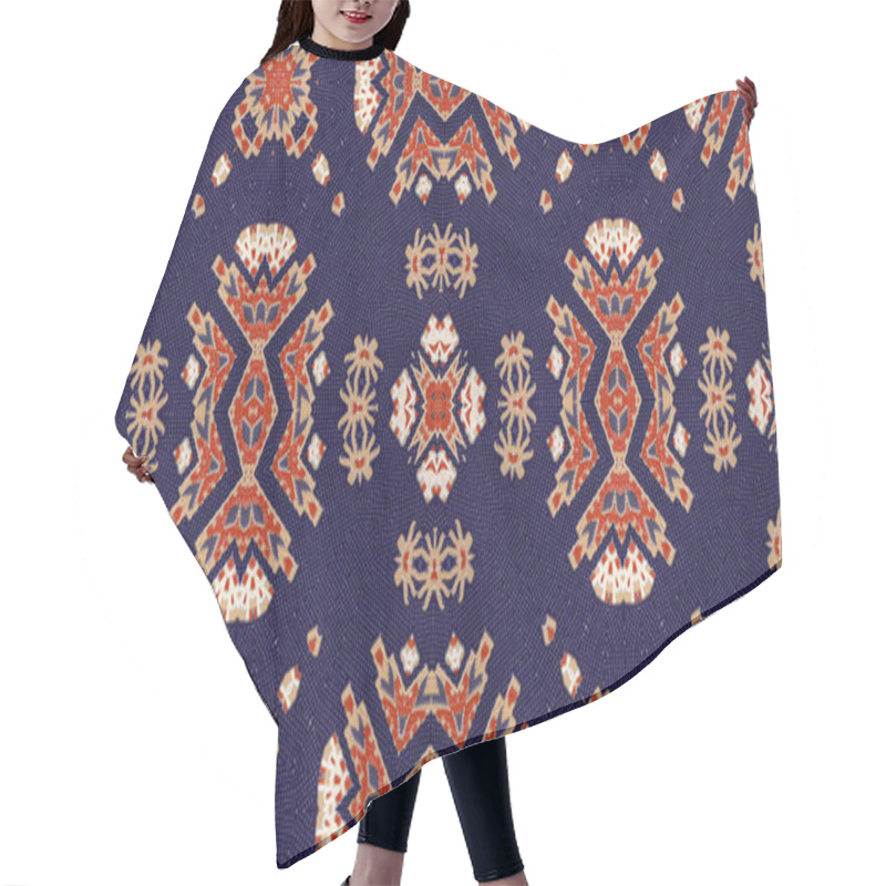 Personality  Abstract Ethnic Authentic Symmetric Pattern Ornamental Decorative Kaleidoscope Movement Geometric Circle And Star Shape Hair Cutting Cape