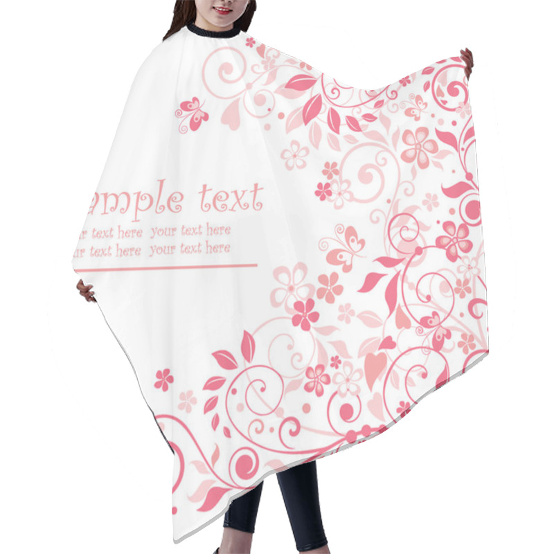 Personality  Greeting Floral Pink Card Hair Cutting Cape