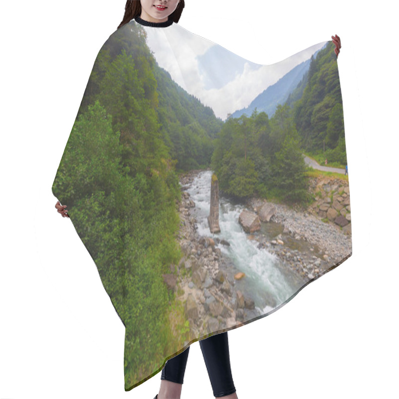 Personality  Old Historical Stone Bridges And Nature Scenery Hair Cutting Cape