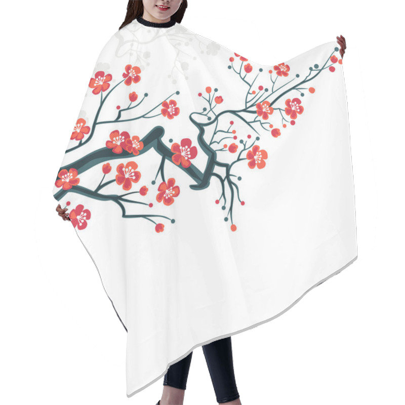 Personality  Сherry Blossoms Background - Spring Japanese Symbol Hair Cutting Cape