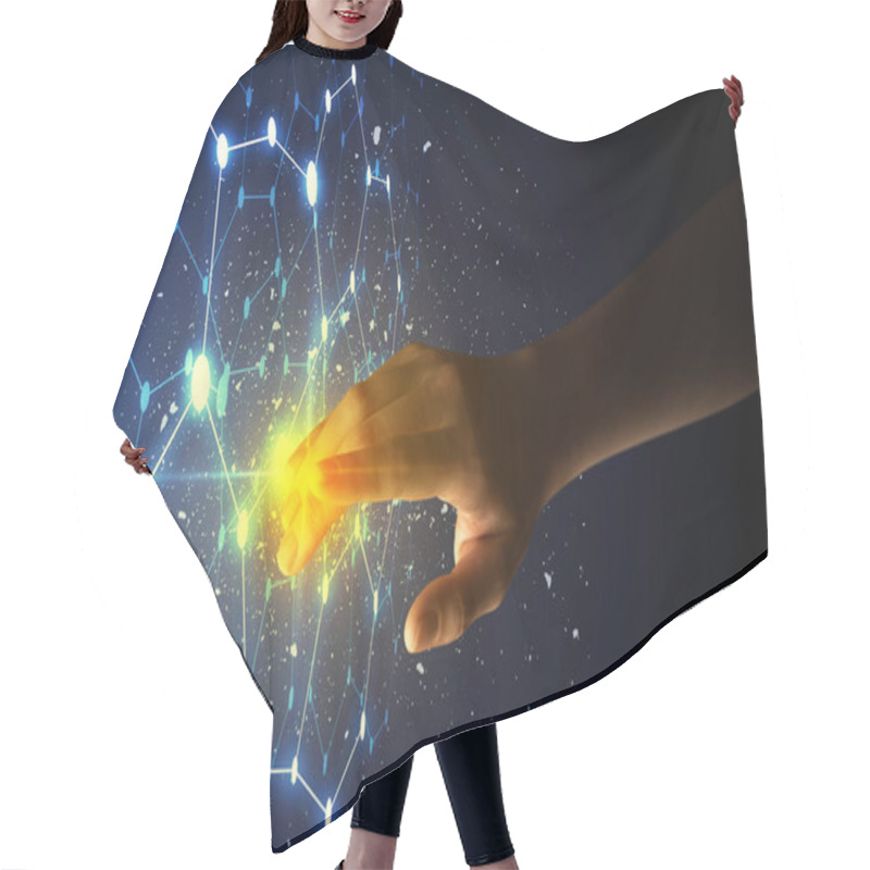 Personality  Finger Touching Interface Hair Cutting Cape