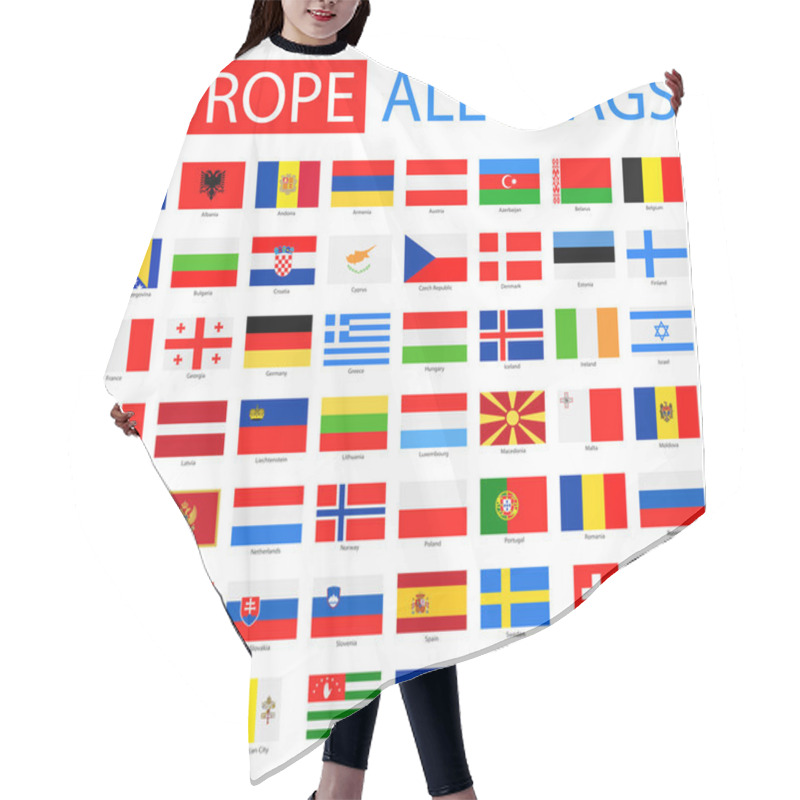 Personality  Flags Of Europe - Full Vector Collection. Hair Cutting Cape