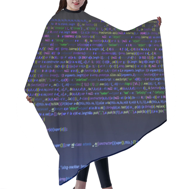 Personality  Html Css Coding Screen, Technology Background Of Coding Screen Hair Cutting Cape