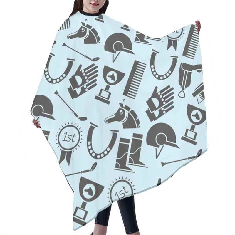 Personality  Horse Riding Pattern Hair Cutting Cape