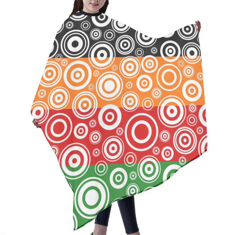 Personality  Set Of Seamless Textures With Concentric Circles. Hair Cutting Cape