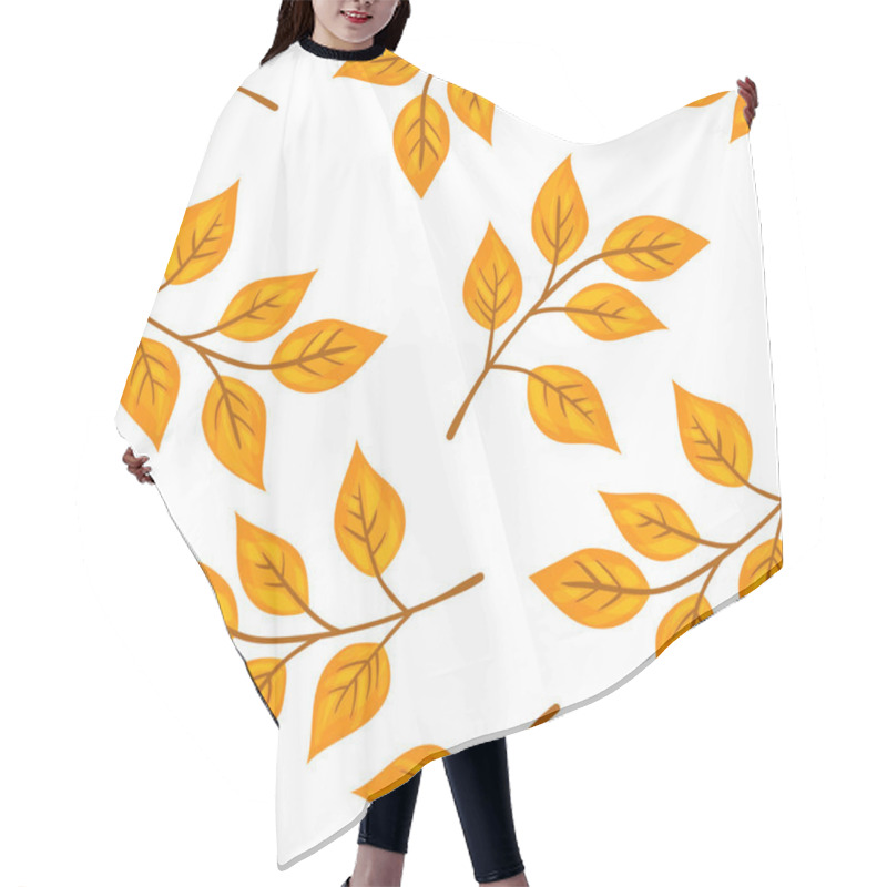 Personality  Autumn Leaves Seamless Pattern. Hair Cutting Cape