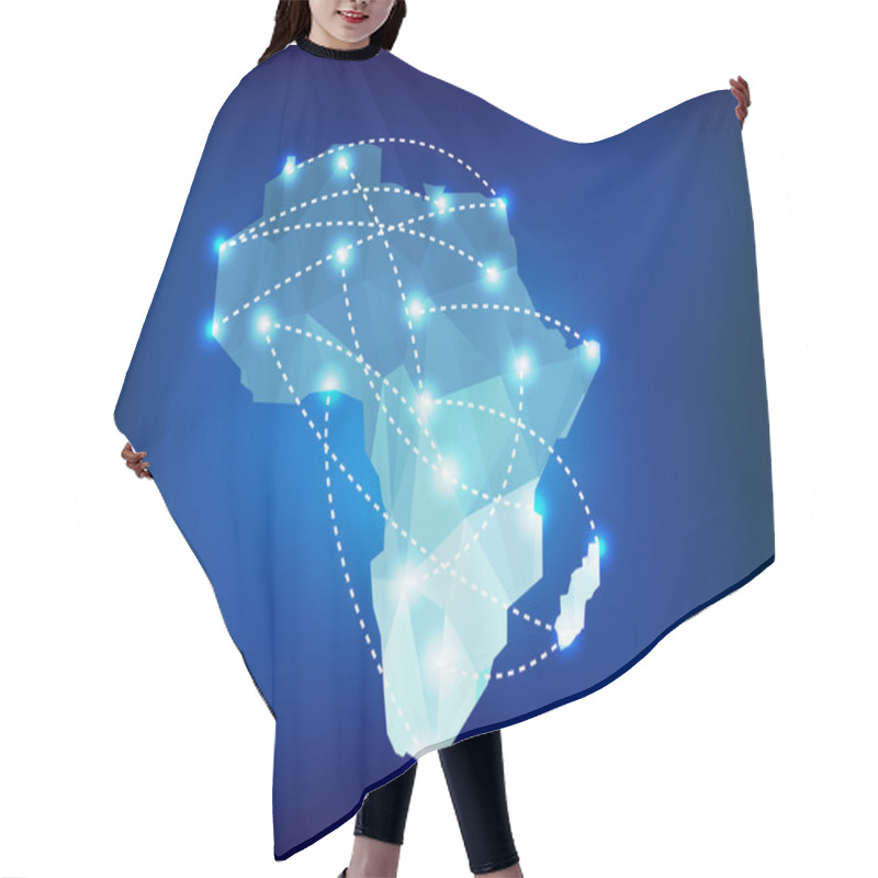 Personality  Africa Map Polygonal With Spot Lights Places Hair Cutting Cape