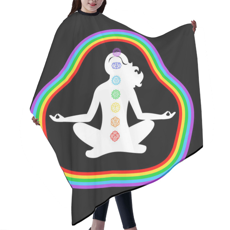 Personality  The Illustration On The Theme Of The Meditation. Hair Cutting Cape