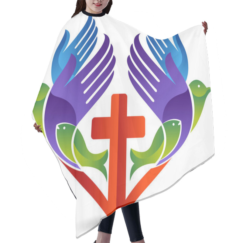 Personality  Represents Christian Love Logo Hair Cutting Cape