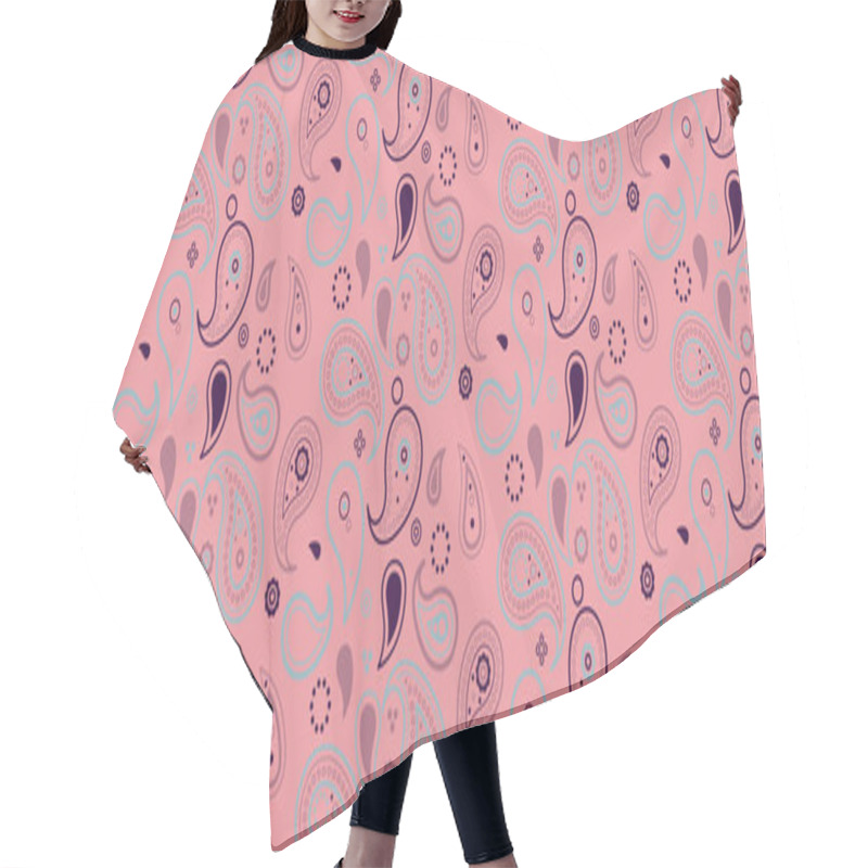 Personality  Charming Pastel Pink Paisley Pattern.  Perfect For Textiles, Wallpaper, Or Website Backgrounds.  A Stylish And Versatile Design With Soft Colors And Intricate Details. Hair Cutting Cape