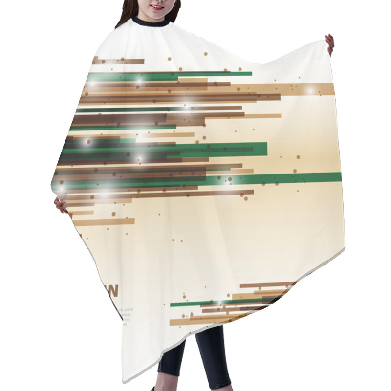 Personality  Green, Brown Horizontal Abstract Lines Background - Spring Theme Hair Cutting Cape