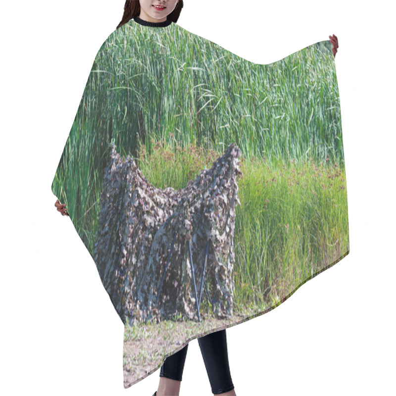 Personality  Camouflage Tent For Ambush In The Reeds By The River Hair Cutting Cape