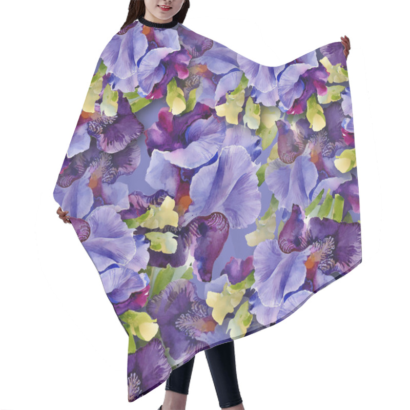 Personality  Irises Pattern Hair Cutting Cape