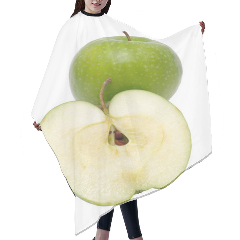 Personality  Green Granny Smith Apples Isolated On White Background Hair Cutting Cape