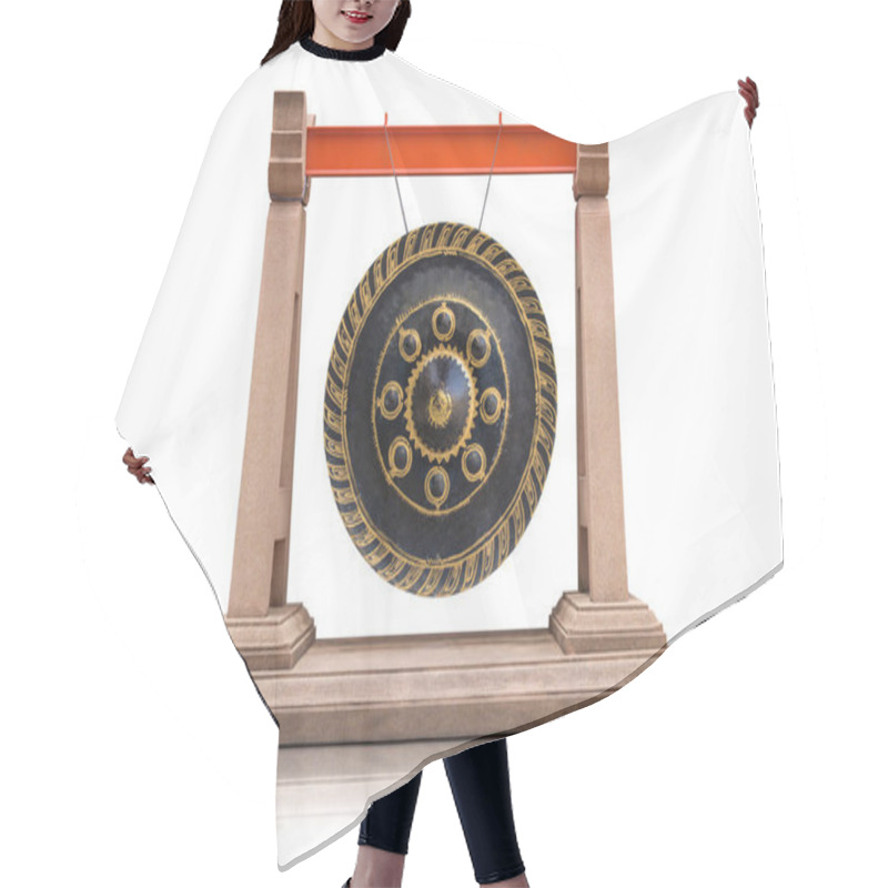 Personality  Thai Traditional Antique Gong Isolated On White Background Hair Cutting Cape