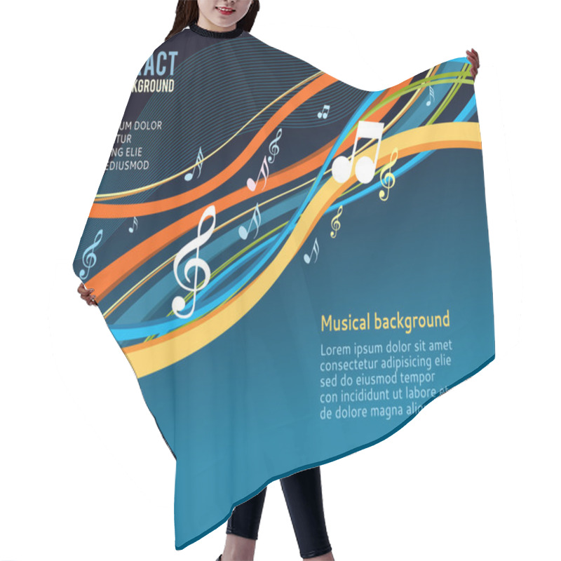 Personality  Music Notes Background Hair Cutting Cape