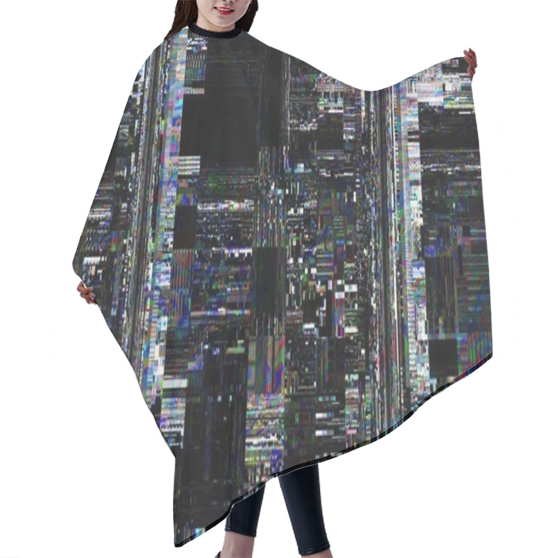 Personality  Abstract Texture With Artifacts Codec. Imitation Of A Grunge Datamoshing Pattern. Aspect Ratio 16: 9 Hair Cutting Cape