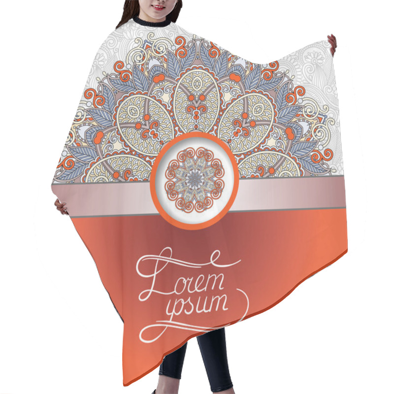 Personality  Floral Round Pattern In Ukrainian Oriental Ethnic Style Hair Cutting Cape