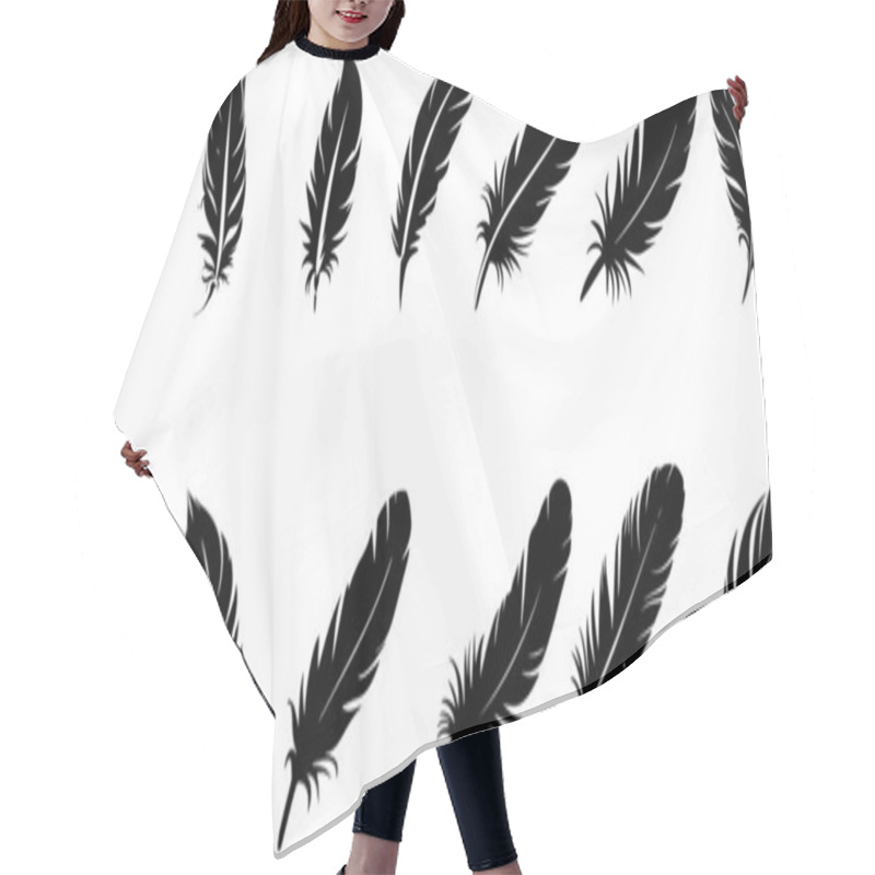 Personality  Feather Icon Set Collection Hair Cutting Cape