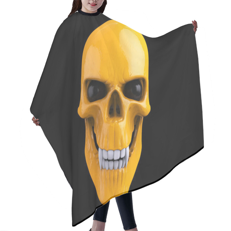 Personality  Warm Yellow Vampire Skull With White Teeth Hair Cutting Cape