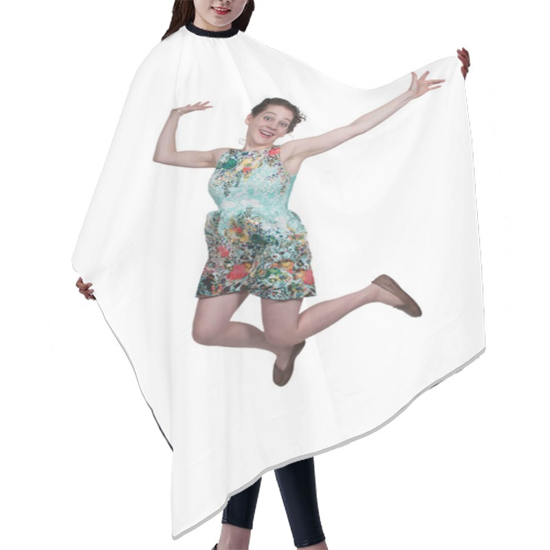 Personality  Woman Jumping Hair Cutting Cape